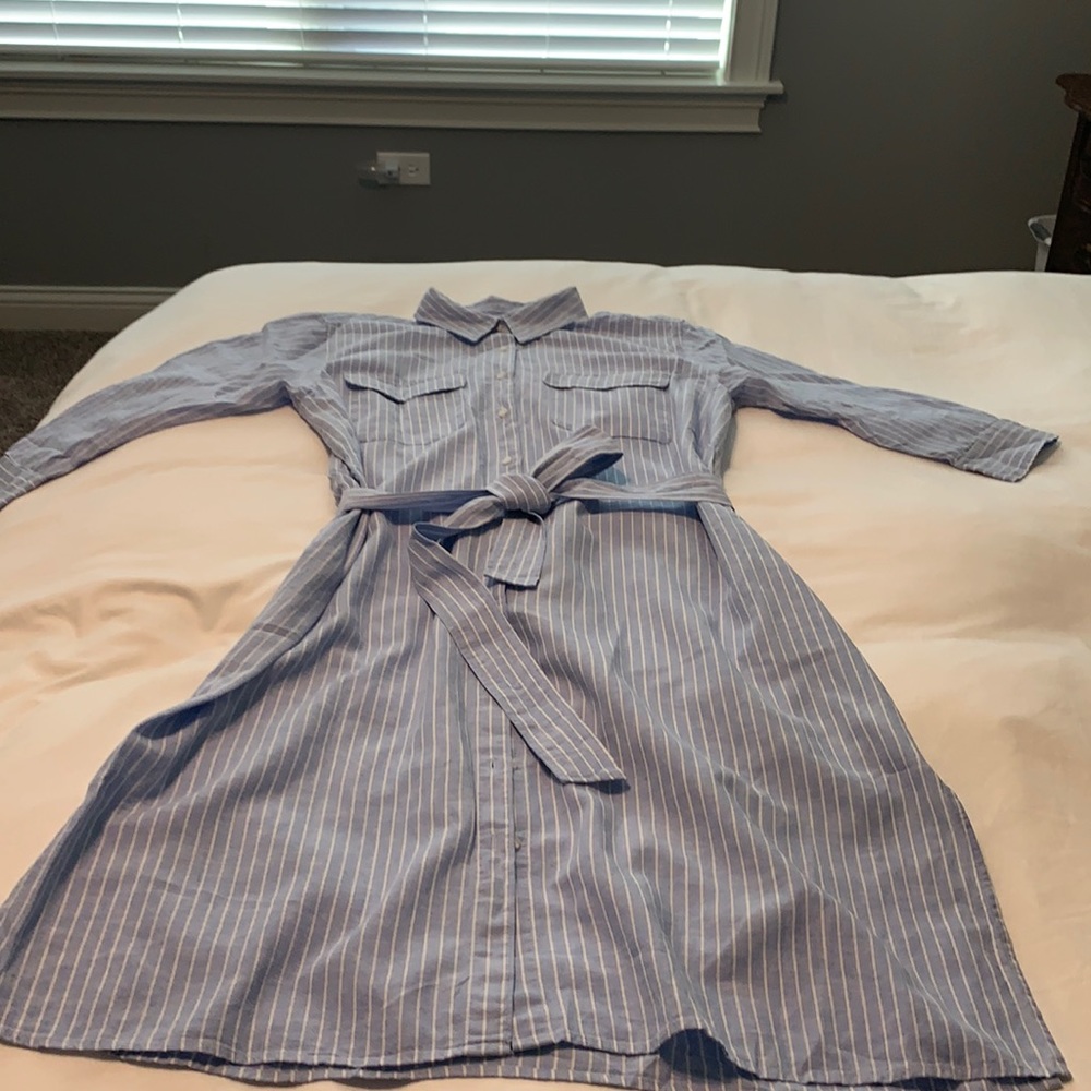 H&M linen shirt dress